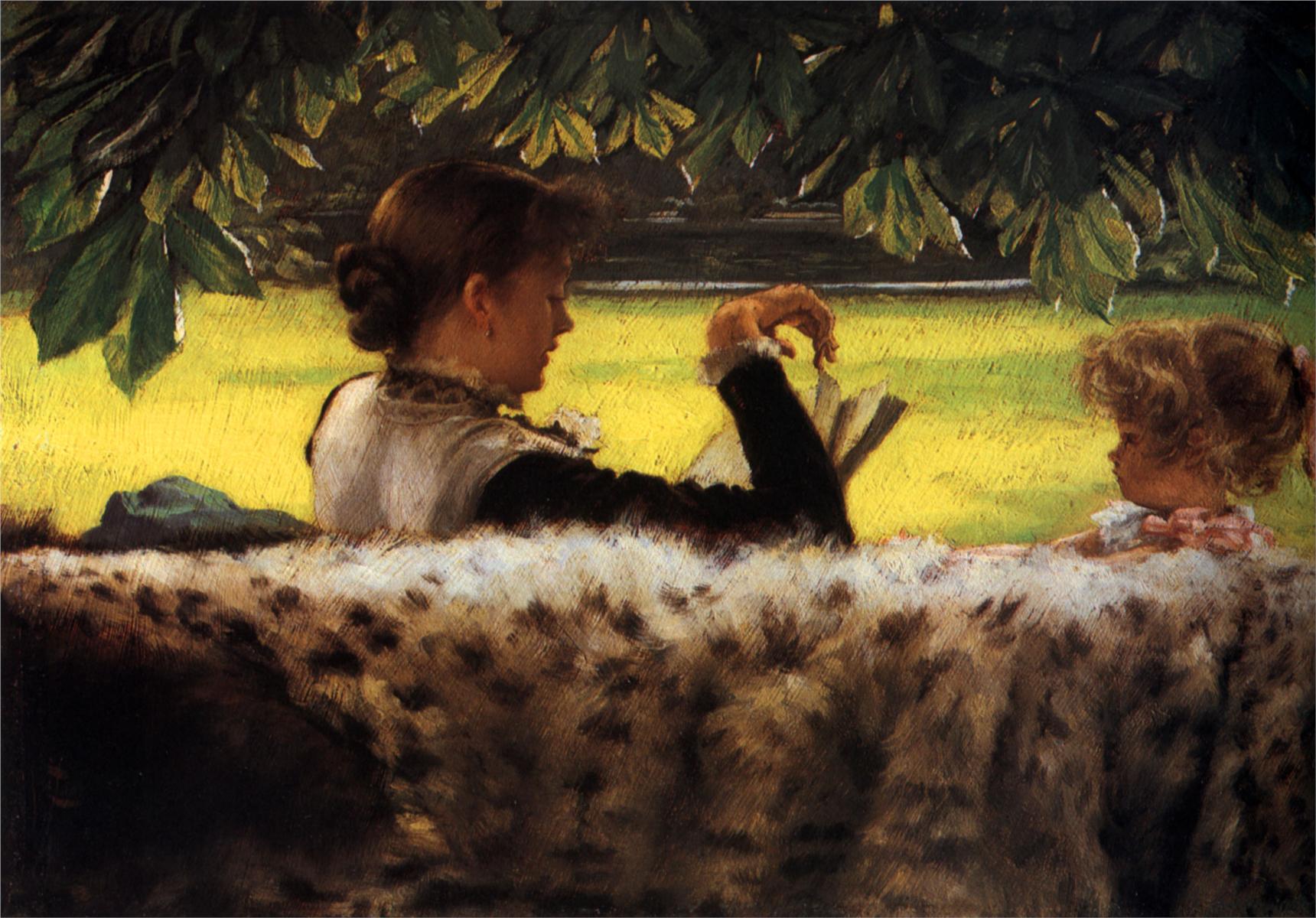 Reading a Story (1879) — Джеймс Тиссо (James Tissot)
