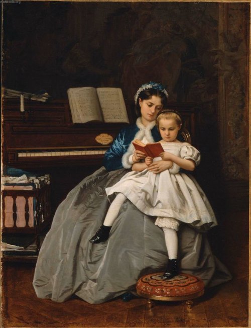 Reading Lesson (1865) — Огюст Тульмуш (Auguste Toulmouche)