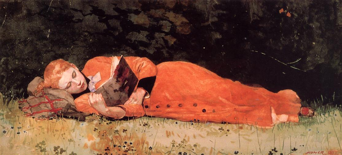 The new novel (1877) — Уинслоу Хомер (Winslow Homer)