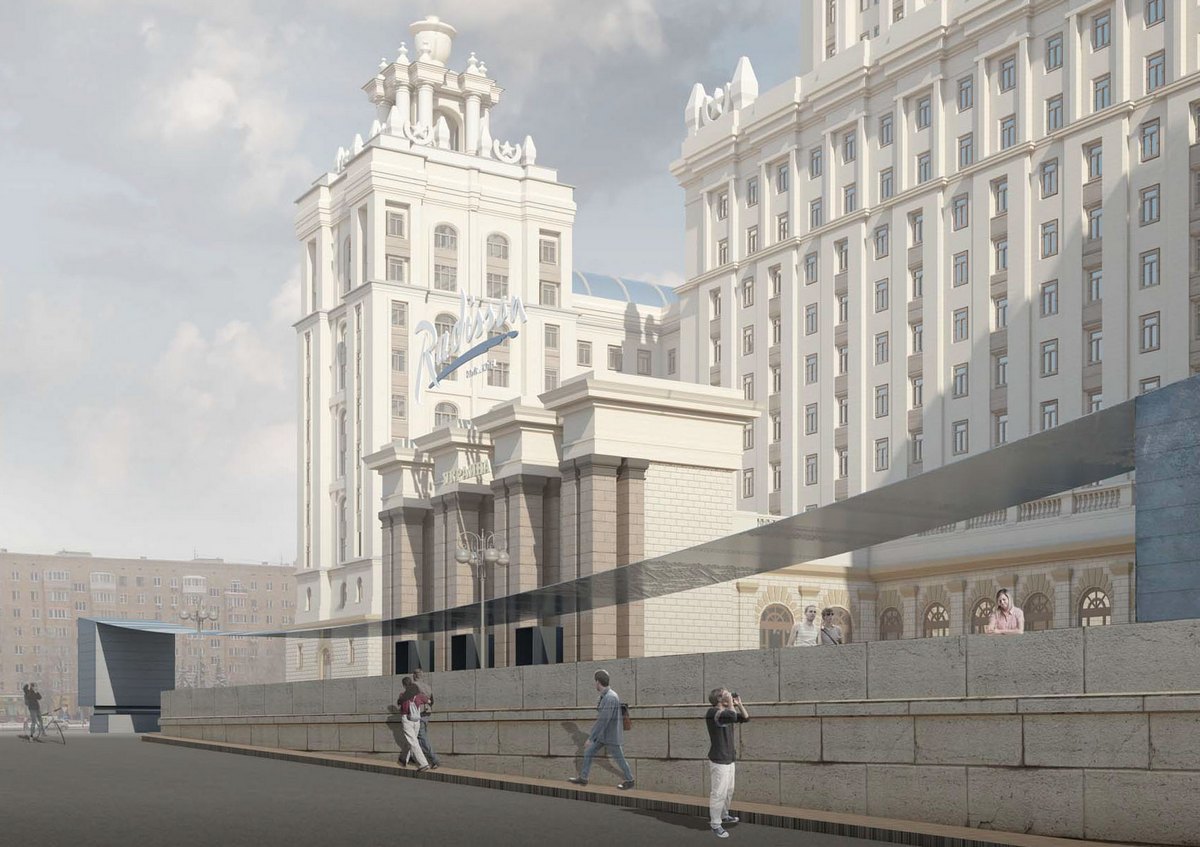 Проект архитектурного решения входной группы гостиницы «Украина». Студия 44 (Россия)
