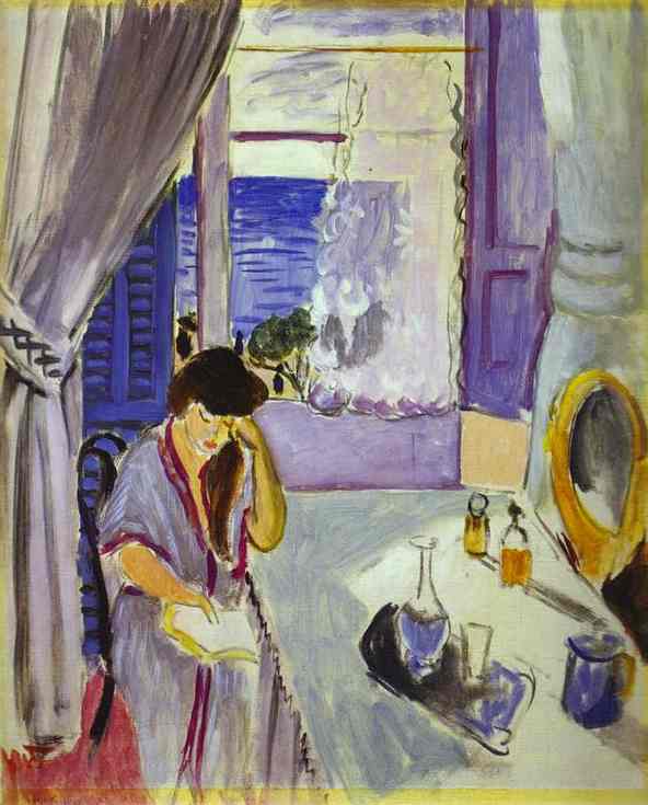 Woman Reading at a Dressing Table (1919) — Анри Матисс (Henri Matisse)