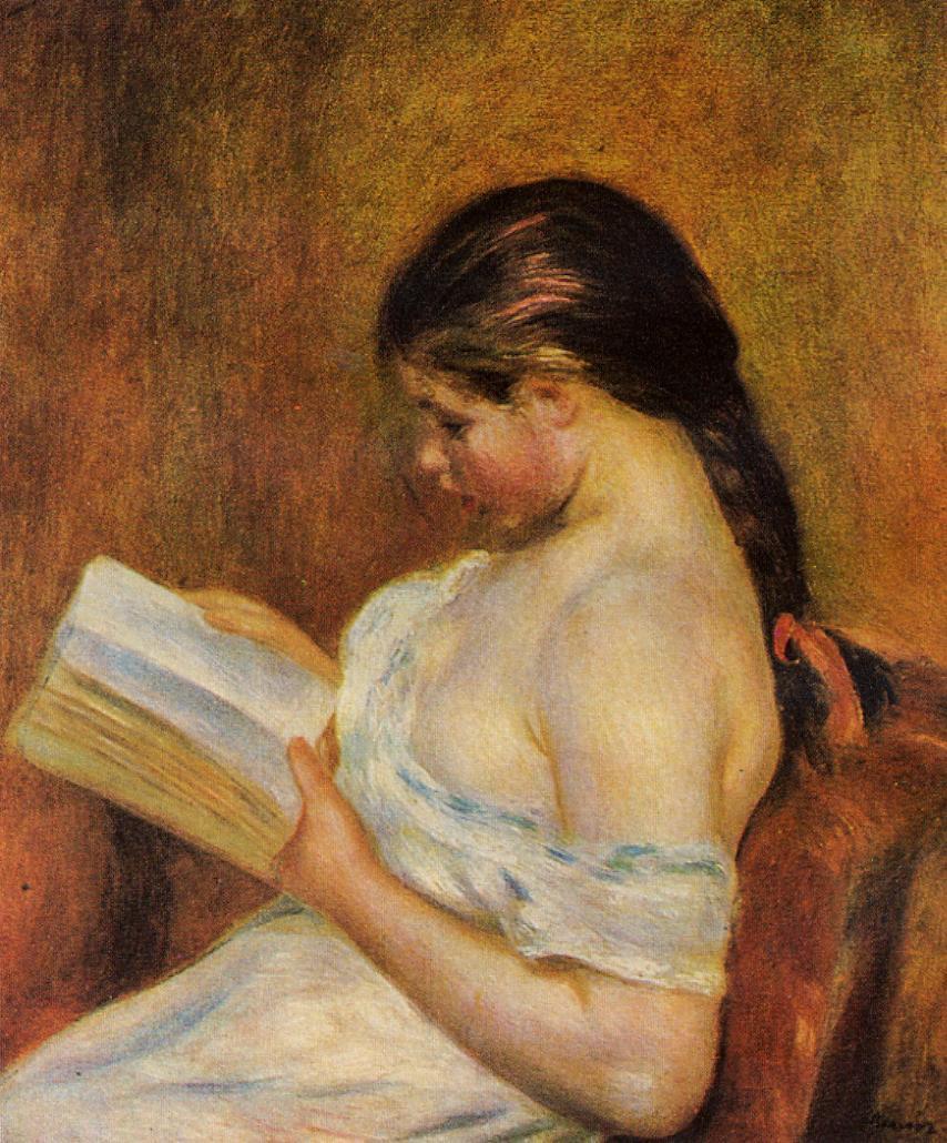 Young Girl Reading (1891) — Пьер Огюст Ренуар (Pierre-Auguste Renoir)