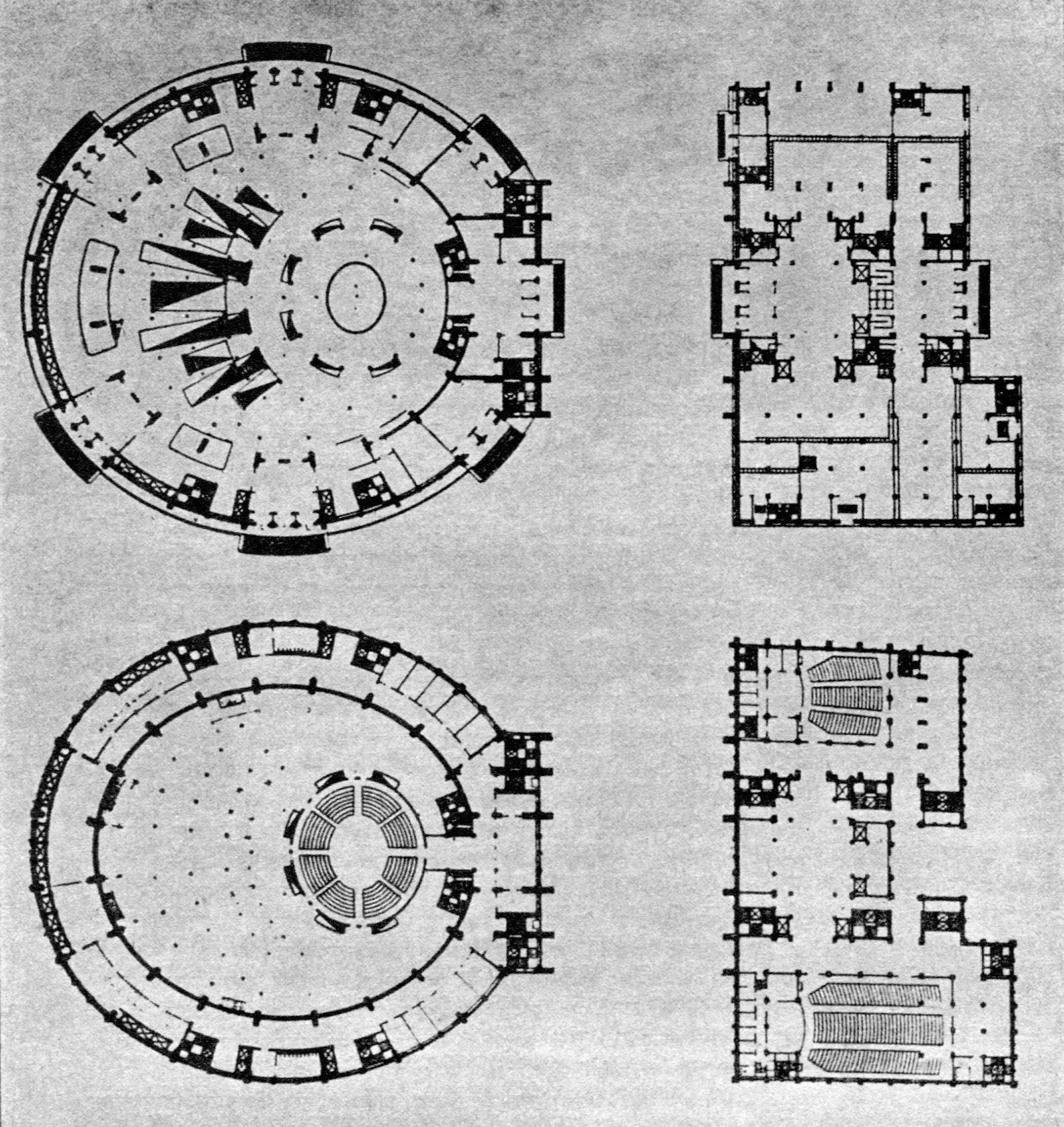 А , В., Л. ВЕСНИНЫ ДВОРЕЦ ТРУДА L., A. UND V. WESNIN. ENTWURF DES „PALAIS DER ARBEIT“ IN MOSKAU. 1923