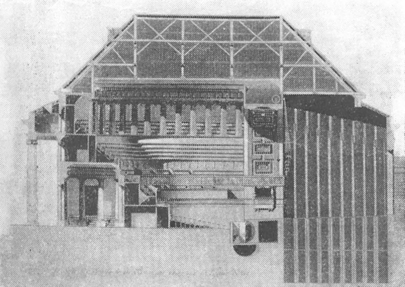 89. Безансон. Театр, 1778—1780 гг., Леду. План и разрез