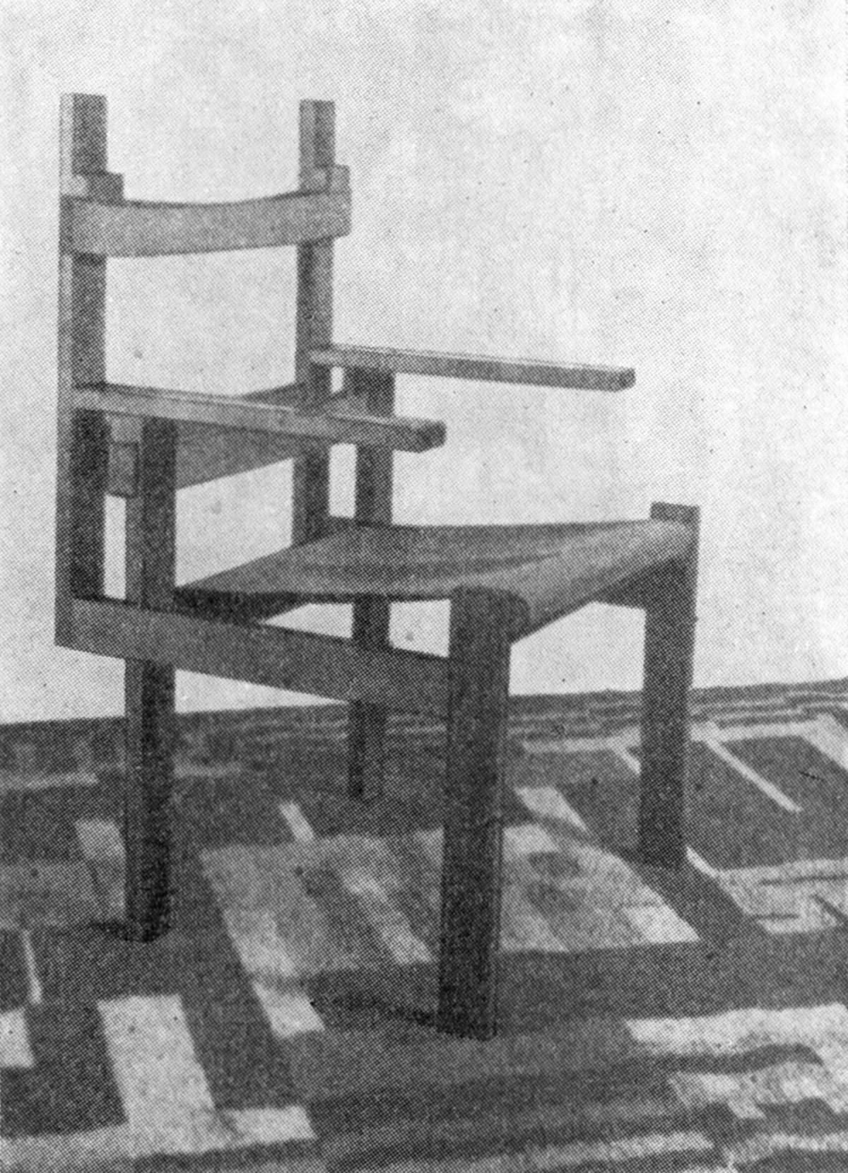 6. Баухауз, Веймар. Деревянное кресло. 1923 г. Арх. М. Брейер