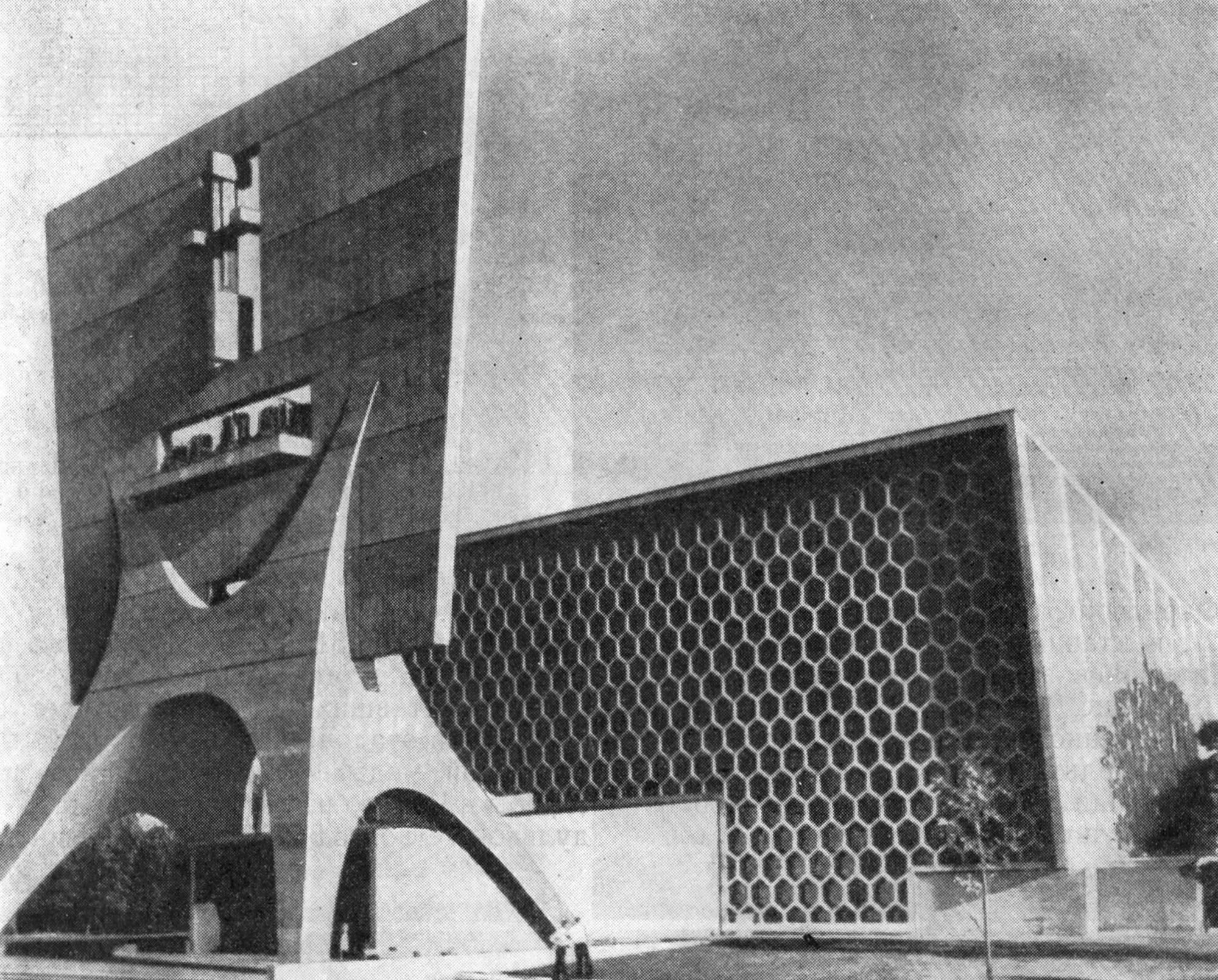 40. Колледжвилл (Миннесота). Звонница монастыря, 1961 г. Арх. М. Брейер. Фрагмент