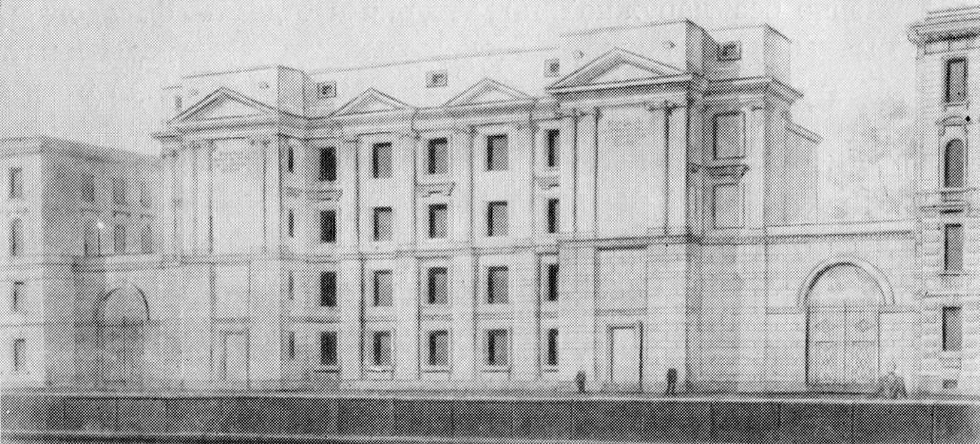 Перспектива и фасад школы, 1946 г.