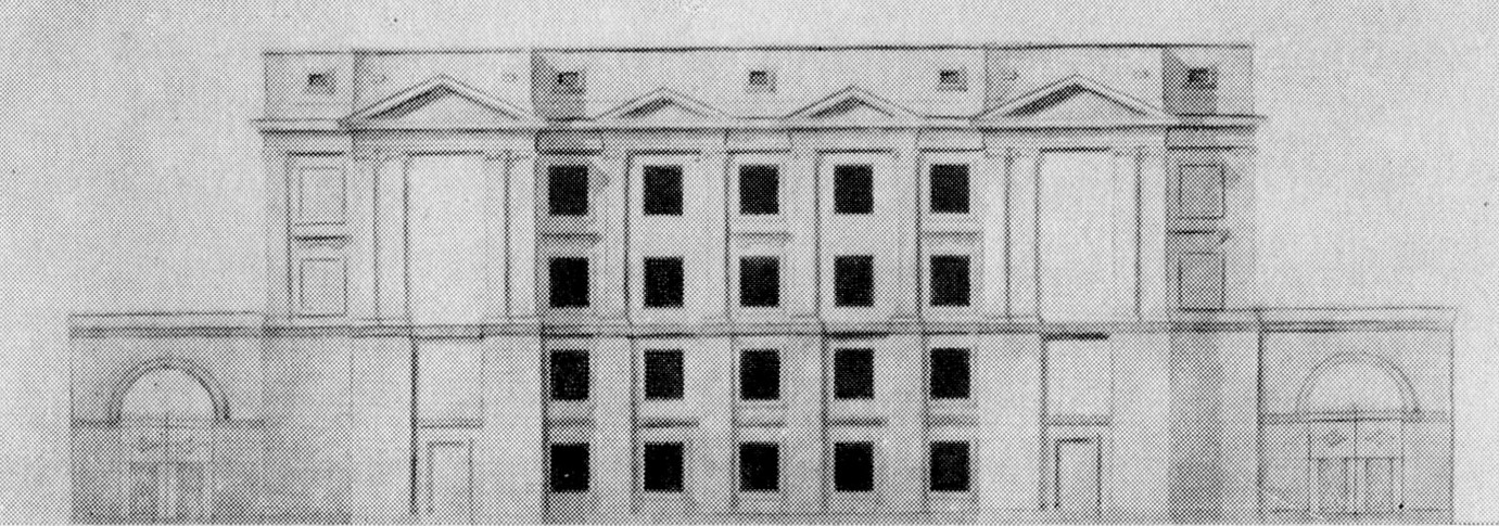Перспектива и фасад школы, 1946 г.