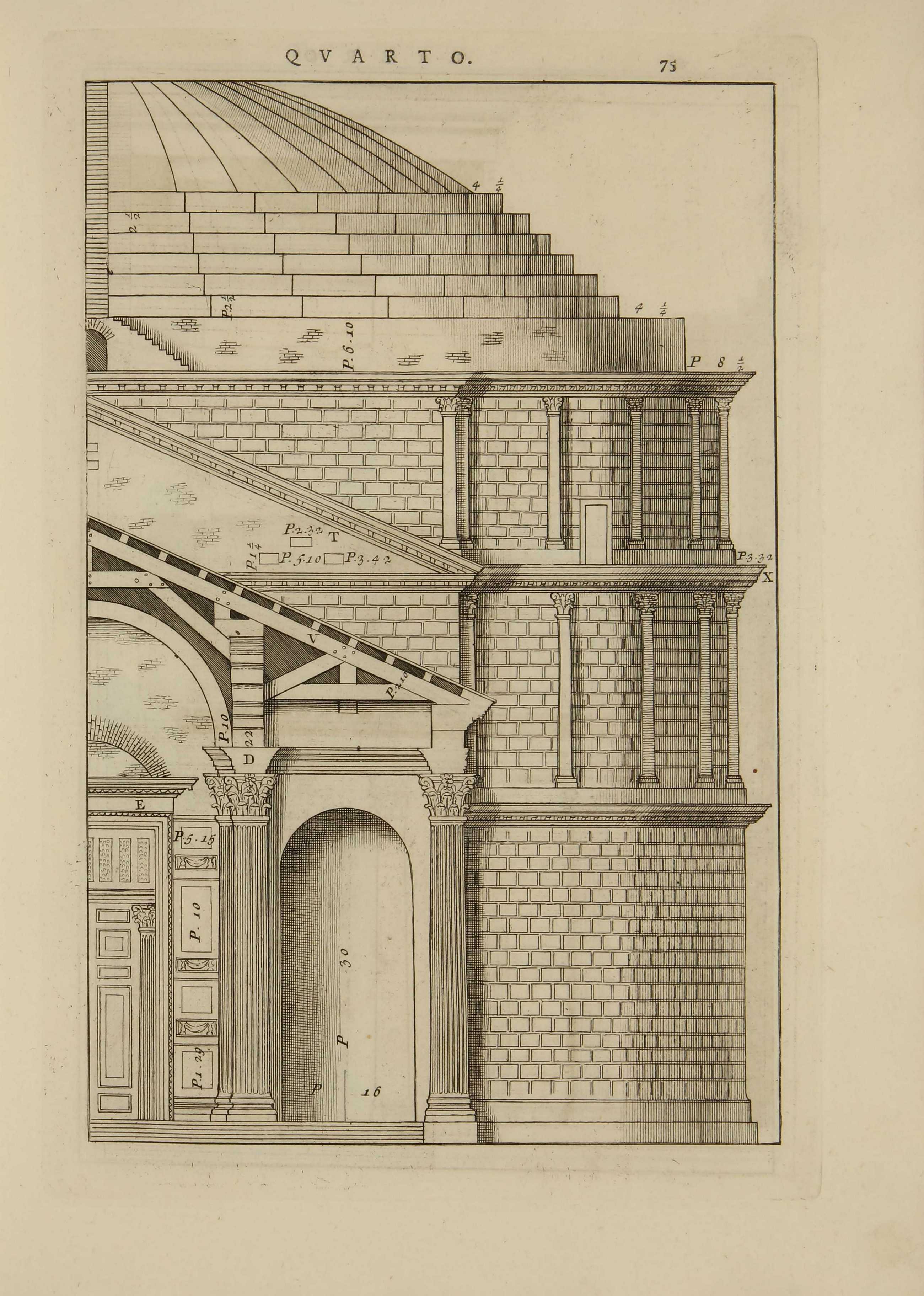 I quattro libri dell'architettura di Andrea Palladio. Ne' quali dopo un breue trattato de' cinque ordini, & di quelli auertimenti, che sono piu necessarij nell fabricare; si tratta delle case priuate, delle vie, de i ponti, delle piazze, de i xisti, et de' tempij. — In Venetia : Appresso Dominico de' Franceschi, 1570