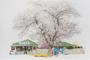 Исчезающие маленькие магазины Южной Кореи в живописи Ме Кён Ли