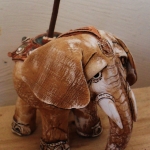 Подставка для аромо — слон. Шамот, фаянс, глина, смальта.