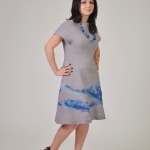 Платье "Ручей" цельноваляное из мериносовой шерсти.