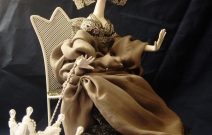 Портретная кукла - Недотрога. Цернит, текстиль. Высота 300 мм.