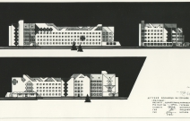 Детская больница на 120 коек в г. Сарапуле. Фасады. Автор проекта: В. Козлов. 1989 г.